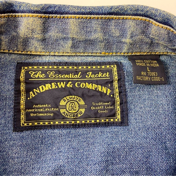 Andrew & Company Womens Denim Jacket Size L Always Andrew The Essential Jacket - Picture 4 of 7
